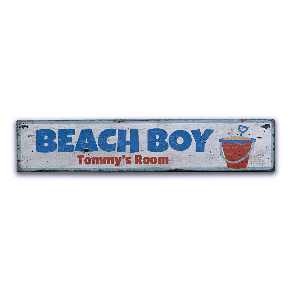 Beach Boy Vintage Wood Sign