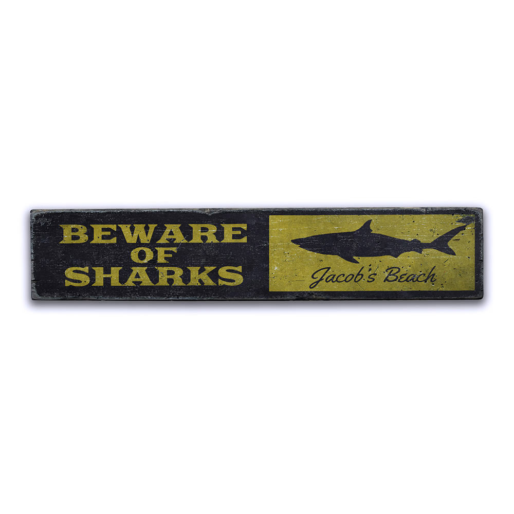 Shark Vintage Wood Sign