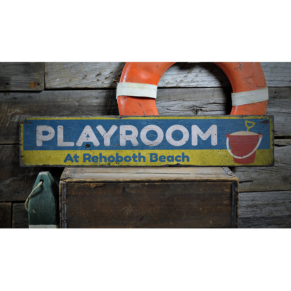 Beach Playroom Vintage Wood Sign