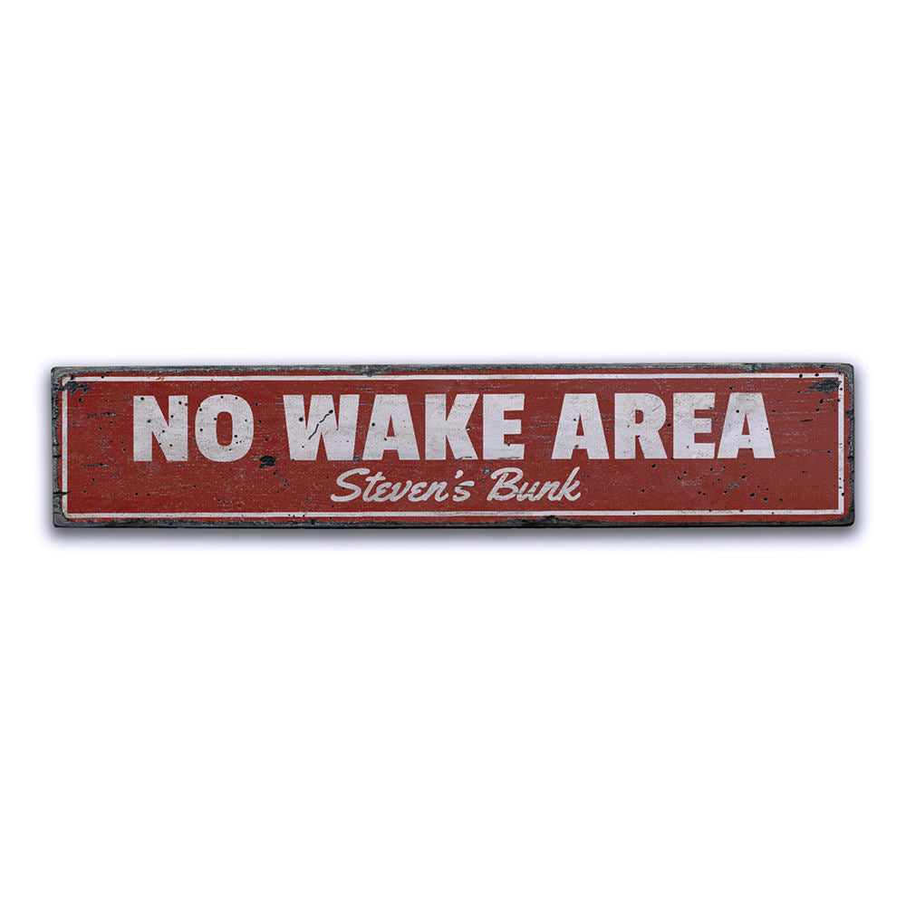 No Wake Area Vintage Wood Sign