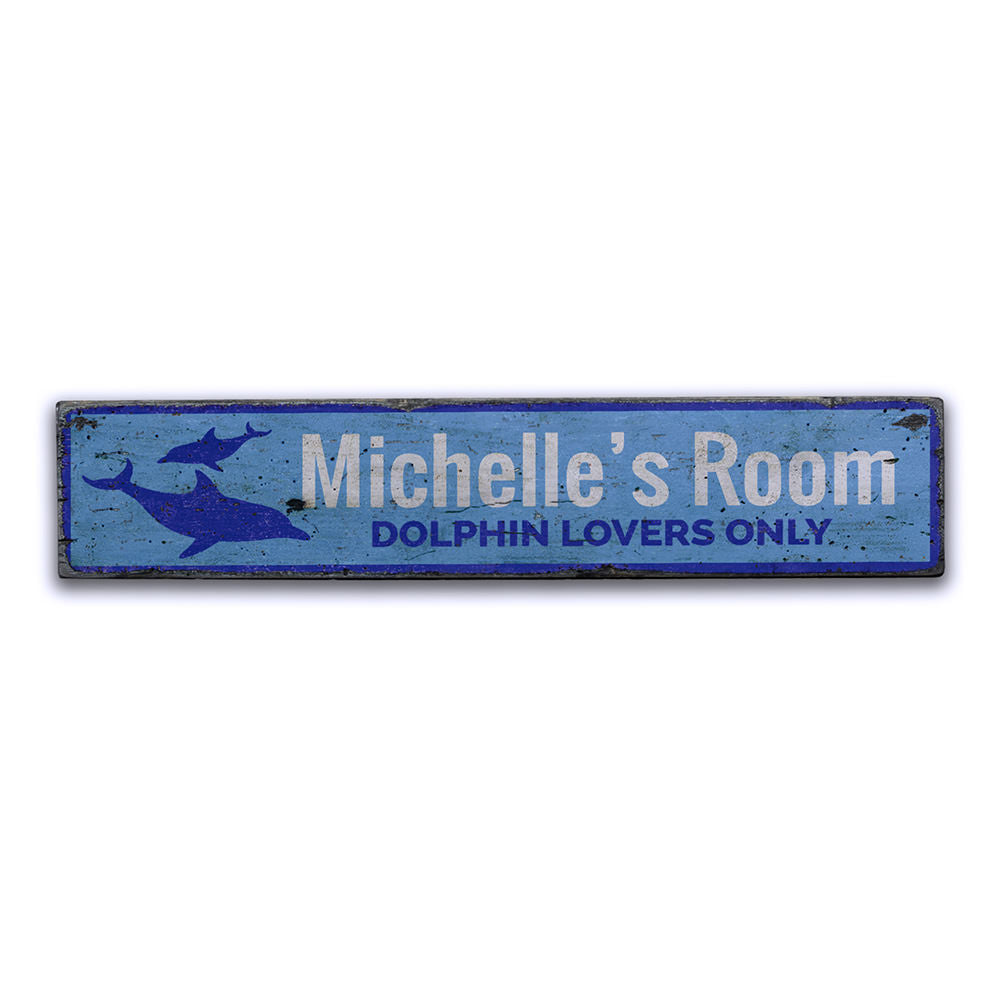 Dolphin Vintage Wood Sign