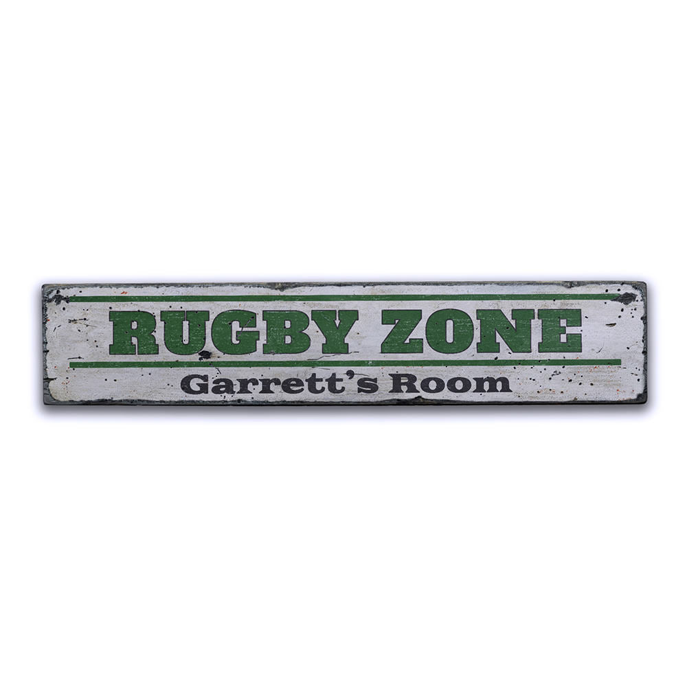 Rugby Zone Vintage Wood Sign