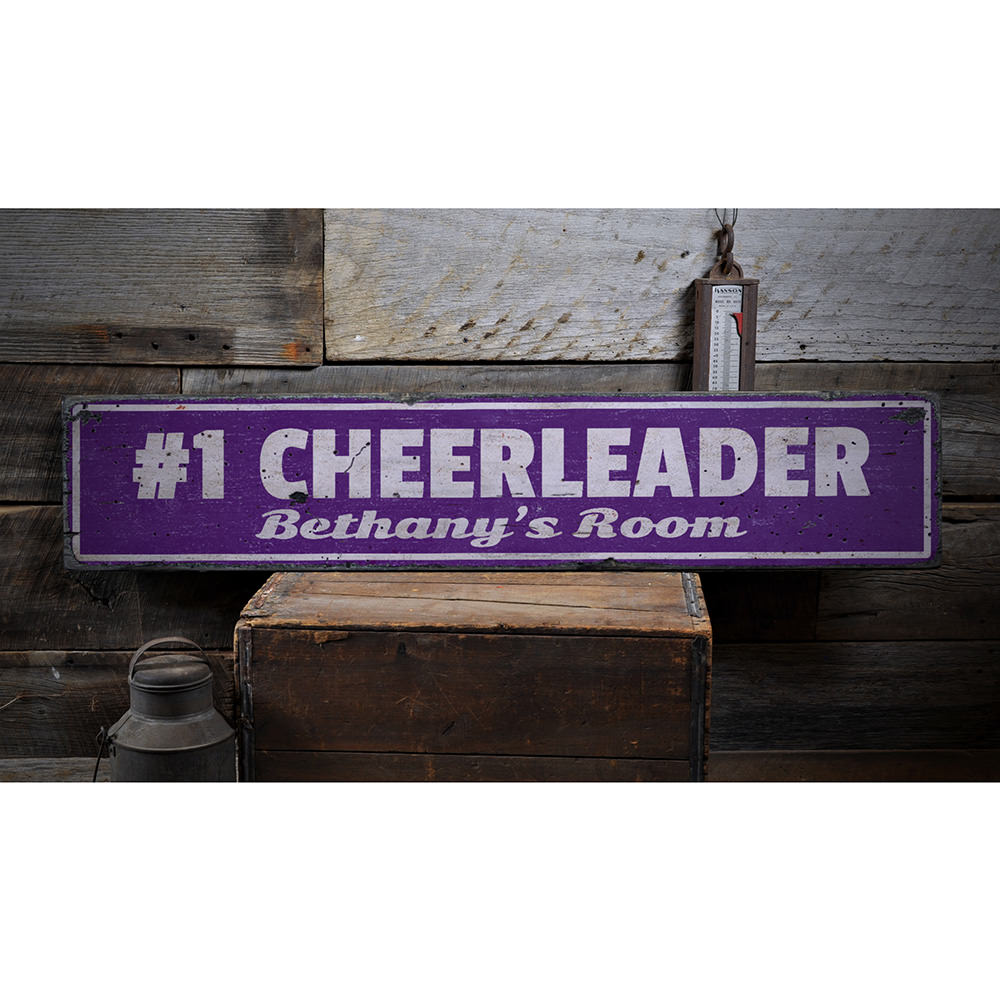 Cheerleader Vintage Wood Sign