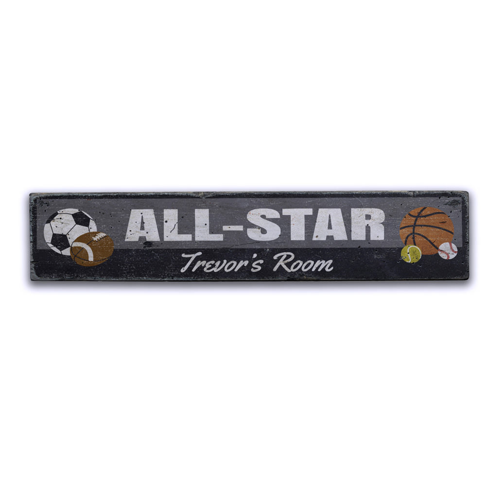 All Star Sports Vintage Wood Sign