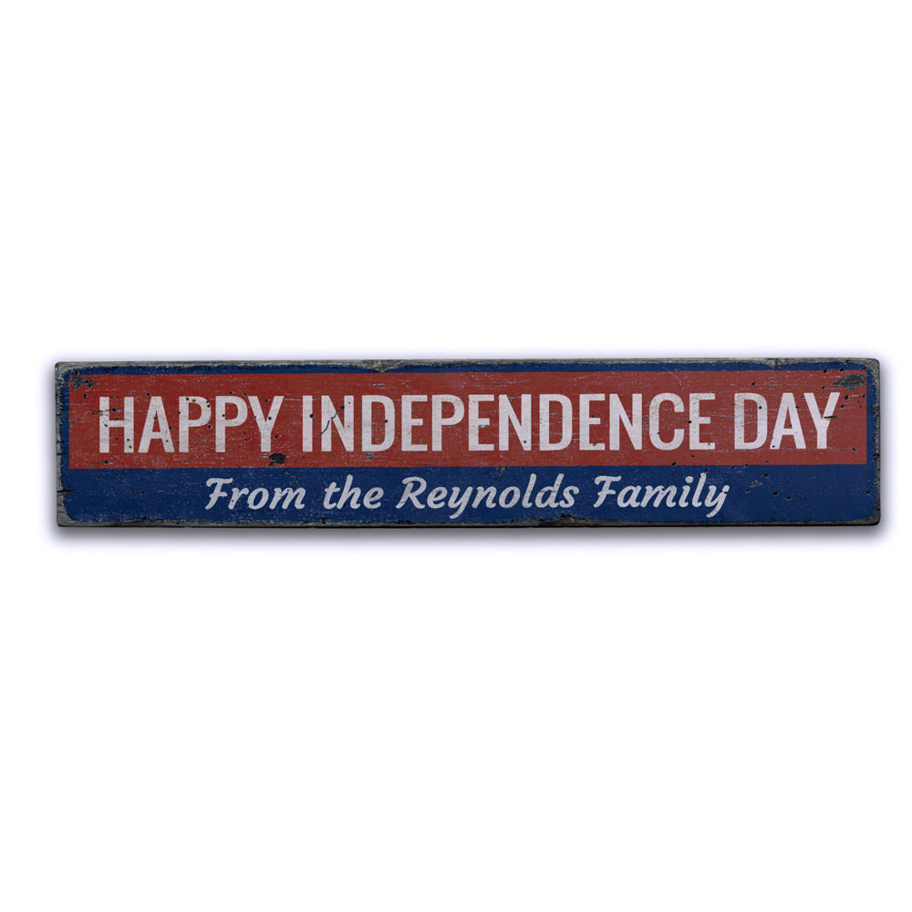 Happy Independence Day Vintage Wood Sign