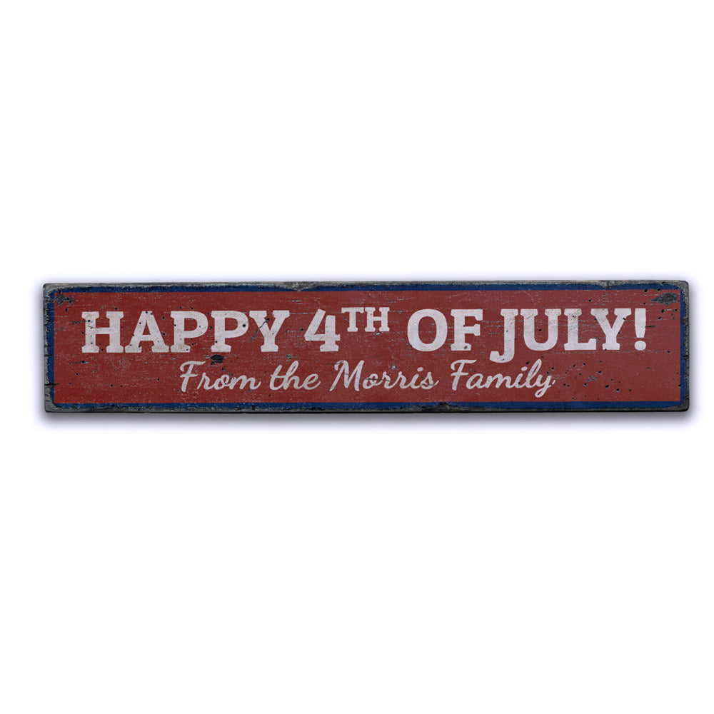 Happy Fourth of July Vintage Wood Sign