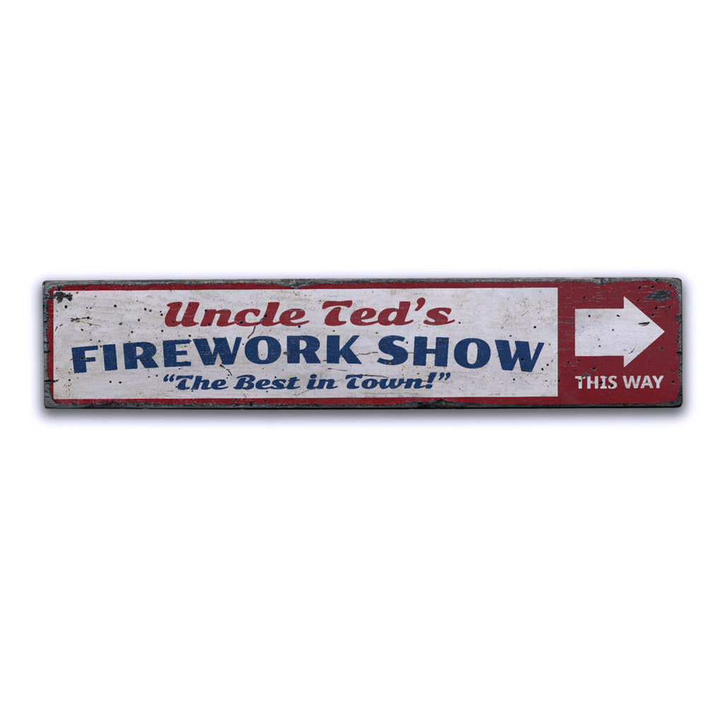 Firework Show Vintage Wood Sign