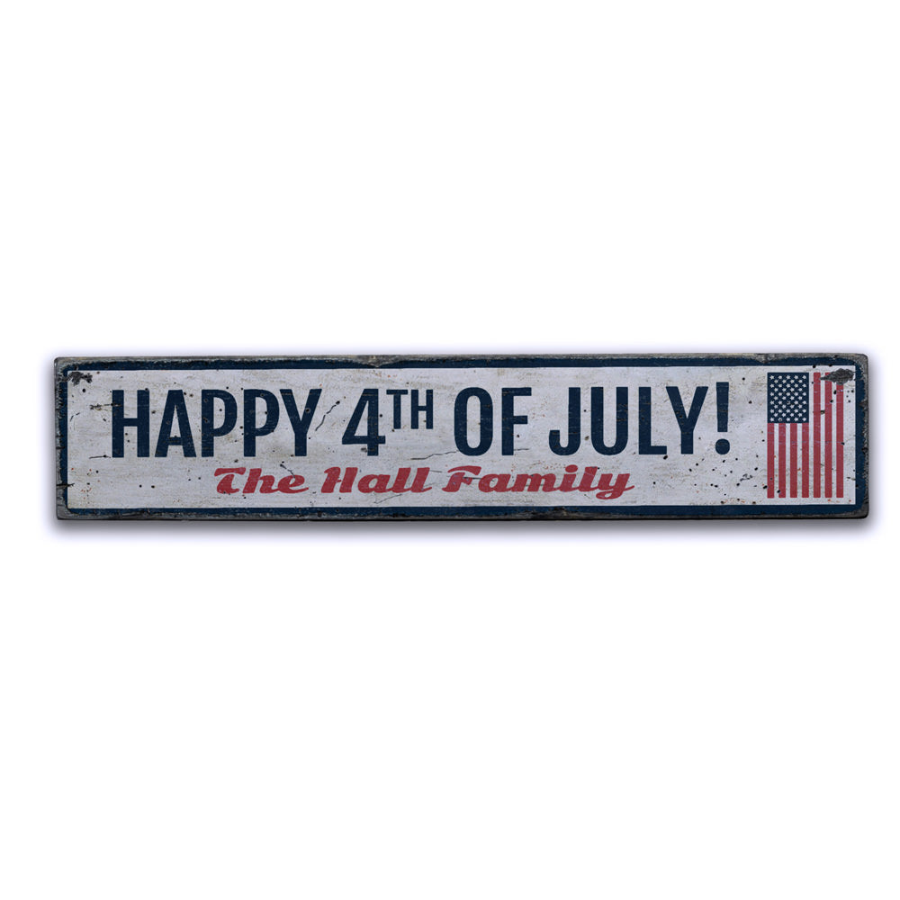Happy 4th of July Vintage Wood Sign