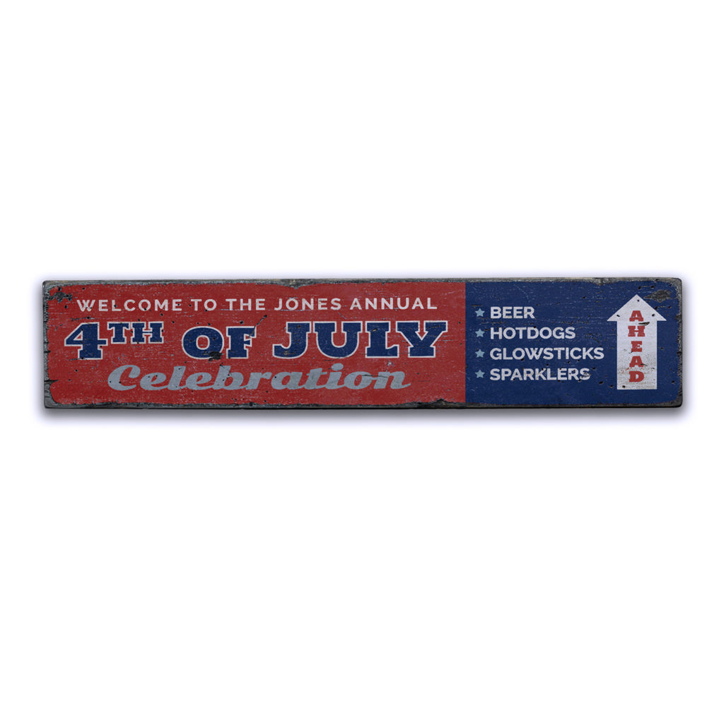 Annual 4th of July Celebration Vintage Wood Sign