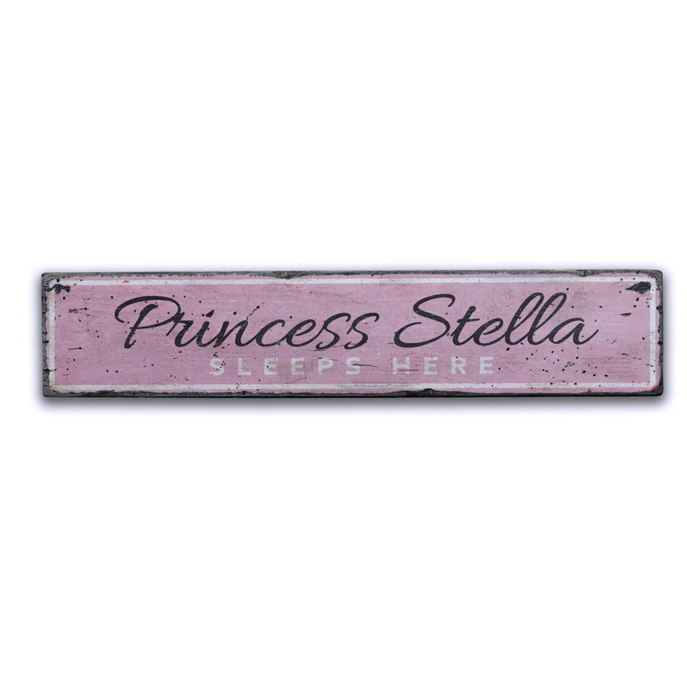 Princess Sleeps Here Baby Vintage Wood Sign