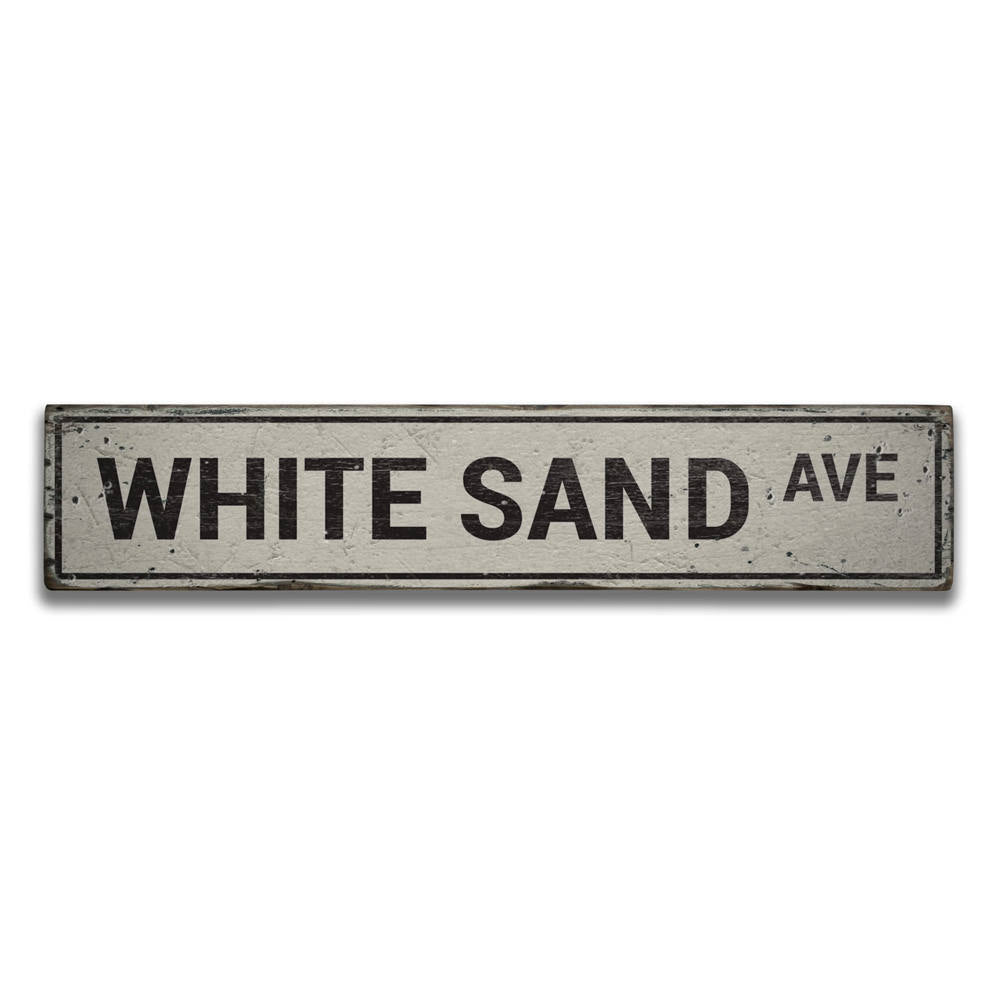 White Sand Avenue Vintage Wood Sign