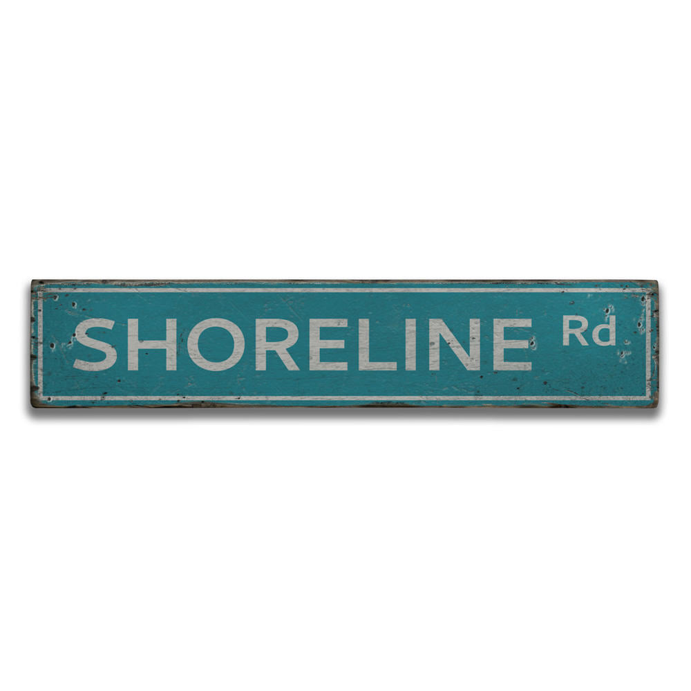 Shoreline Road Vintage Wood Sign
