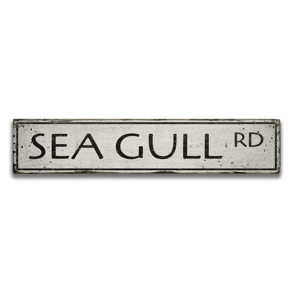Sea Gull Road Vintage Wood Sign