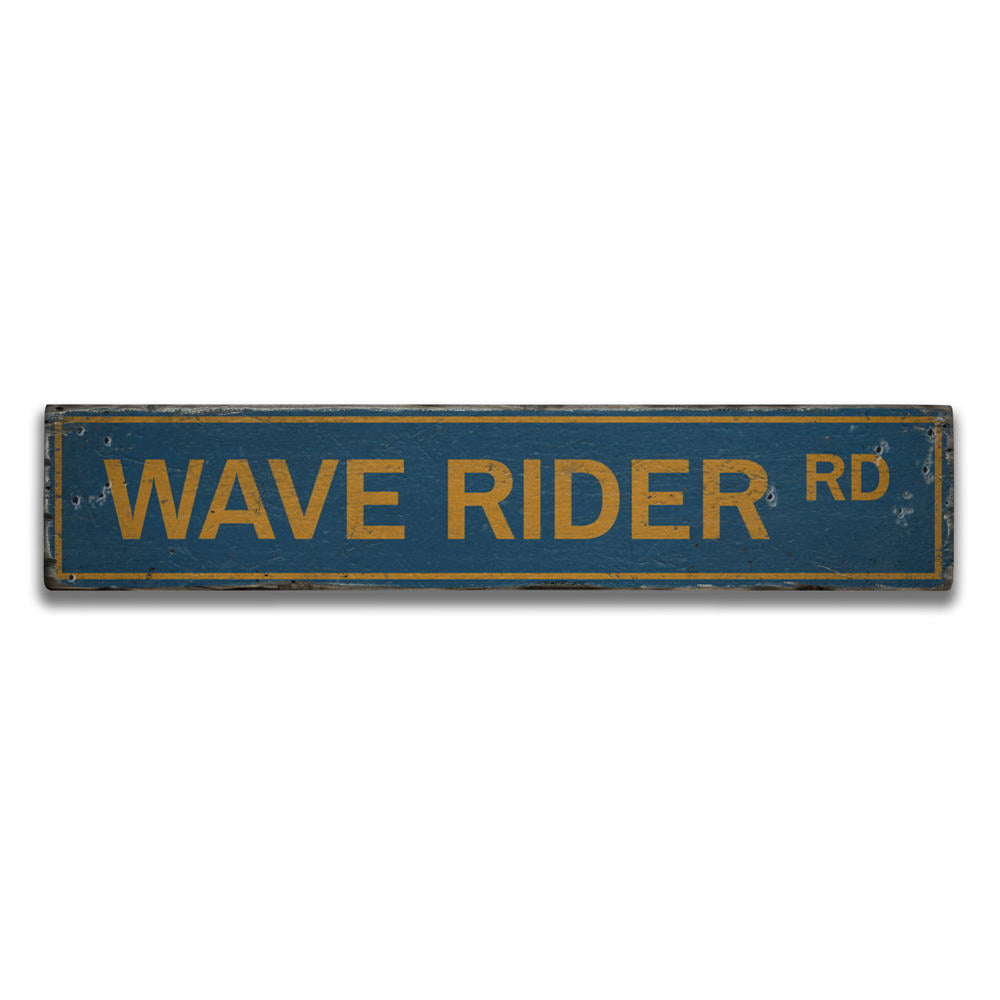 Wave Rider Road Vintage Wood Sign