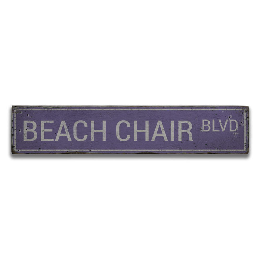 Beach Chair Blvd Vintage Wood Sign