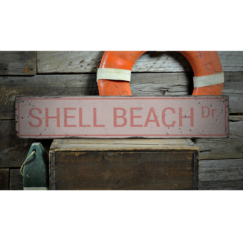 Shell Beach Drive Vintage Wood Sign