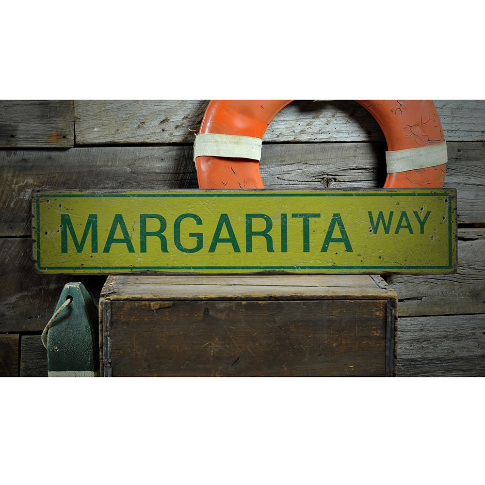 Margarita Way Vintage Wood Sign