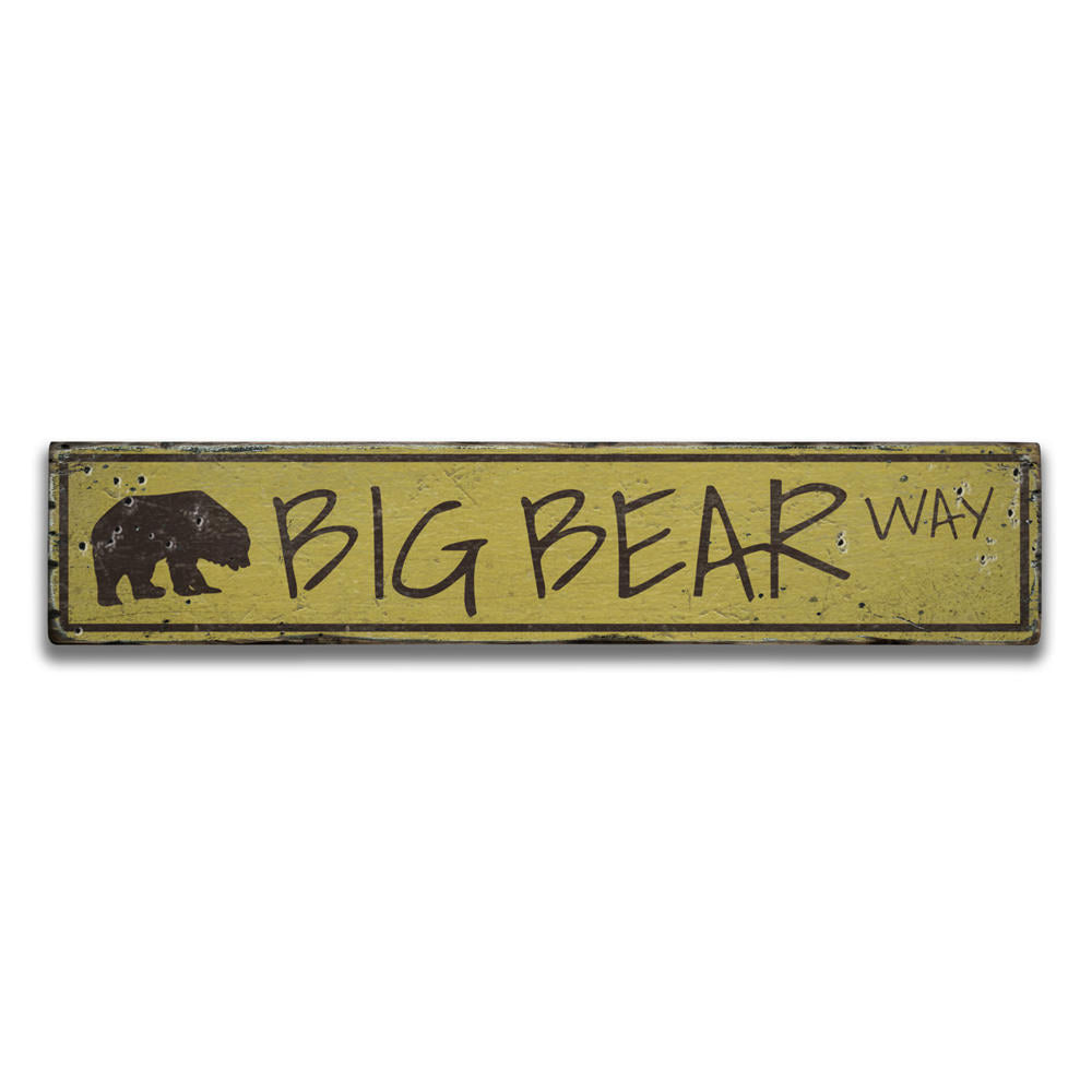 Big Bear Way Vintage Wood Sign