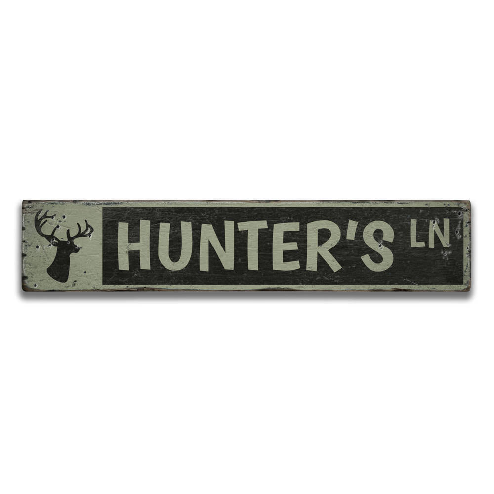 Hunter's Lane Vintage Wood Sign
