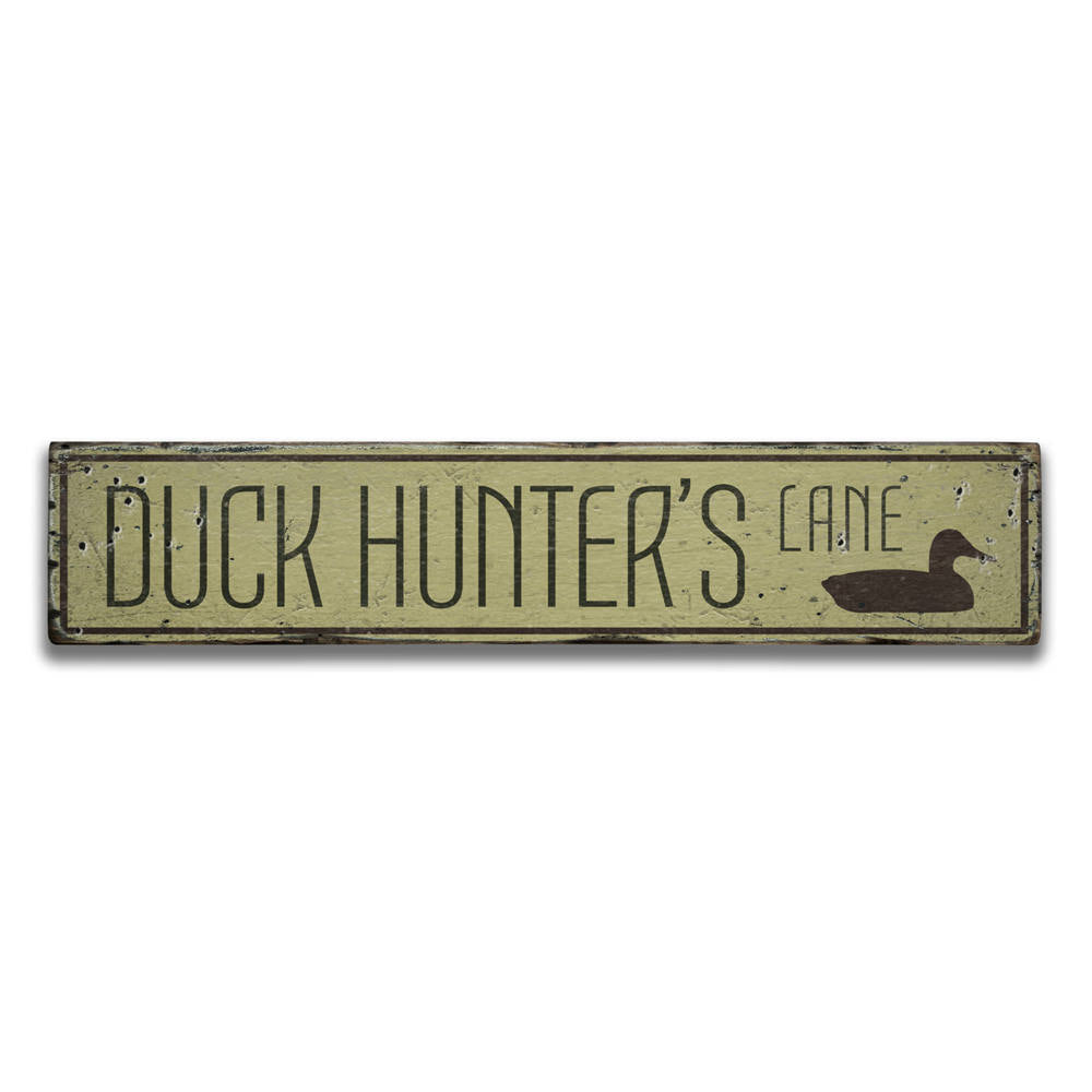 Duck Hunter's Lane Vintage Wood Sign