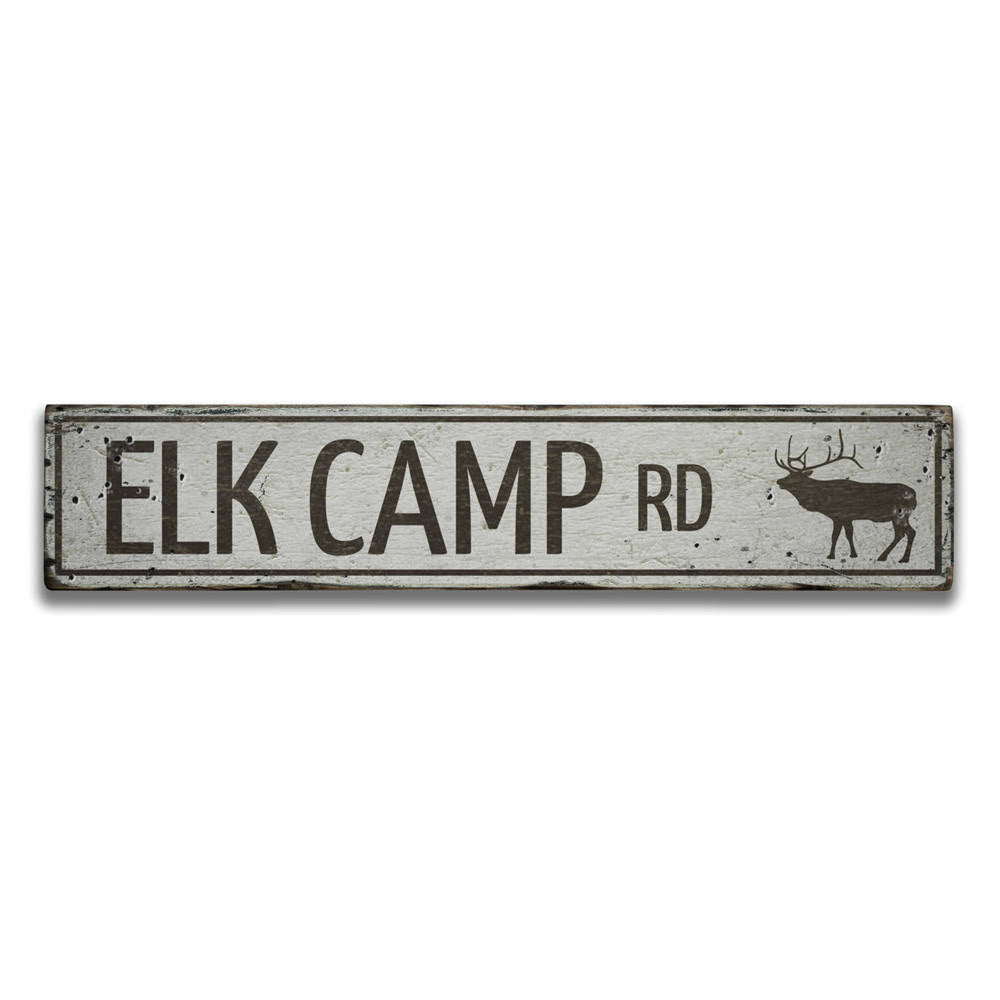 Elk Camp Road Vintage Wood Sign