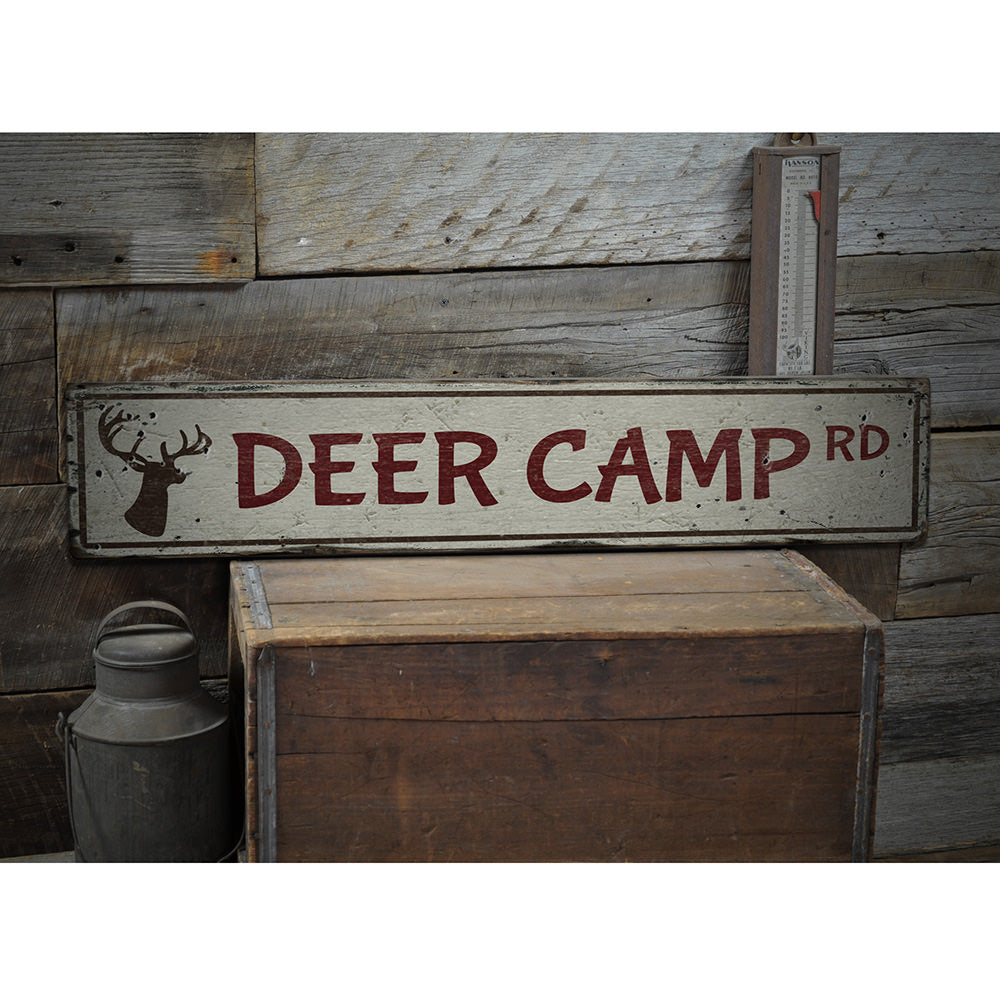 Deer Camp Road Vintage Wood Sign