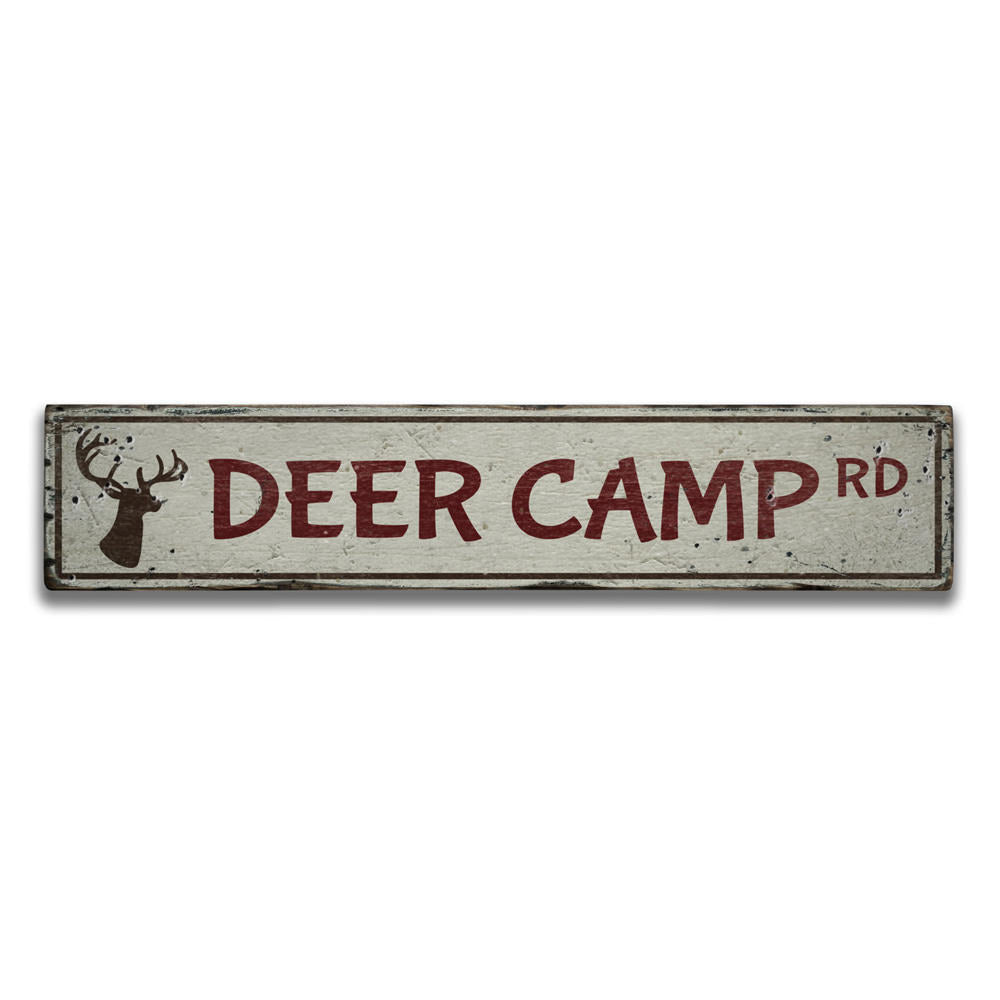 Deer Camp Road Vintage Wood Sign