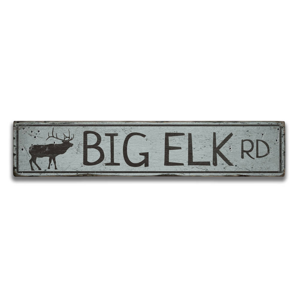 Big Elk Road Vintage Wood Sign