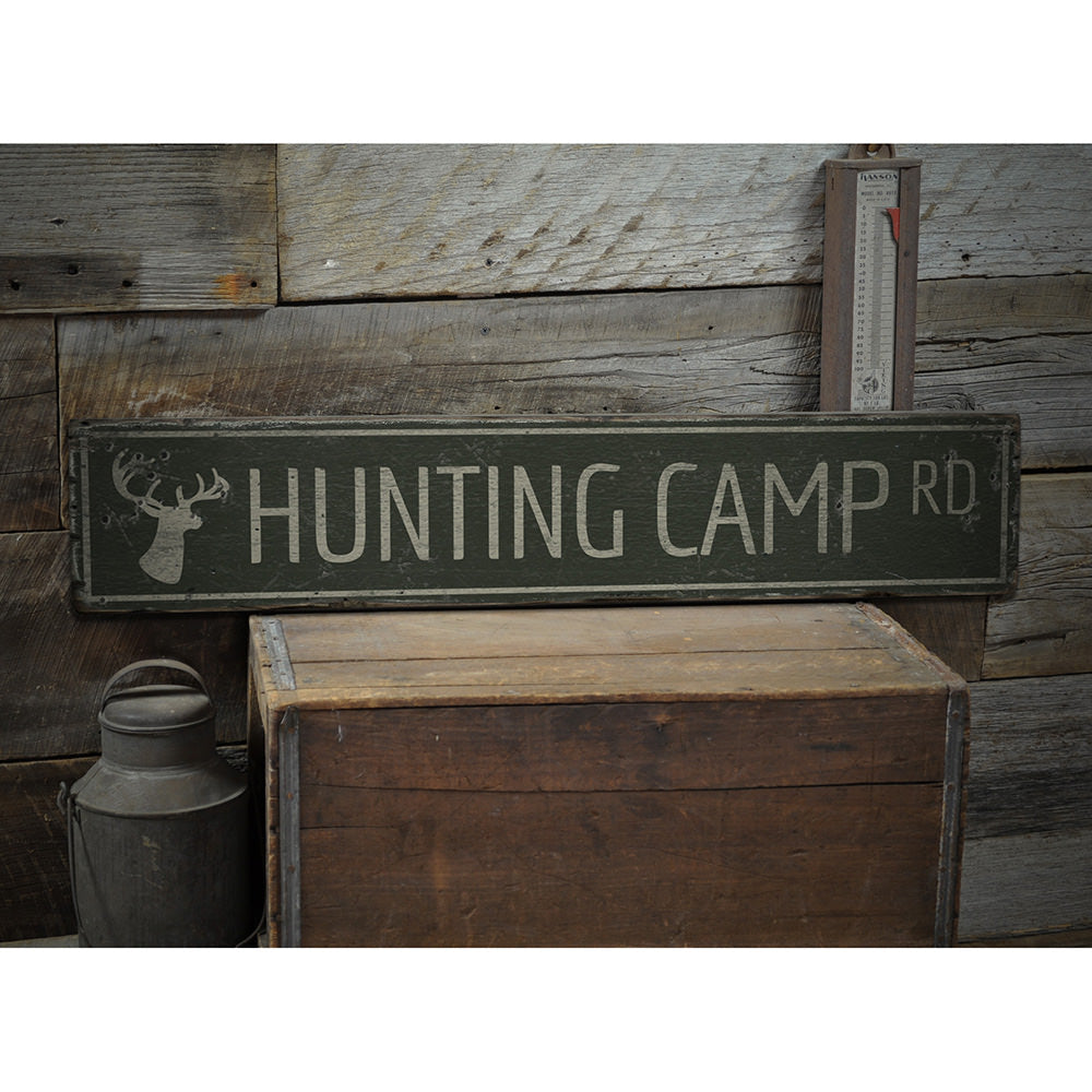 Hunting Camp Road Vintage Wood Sign