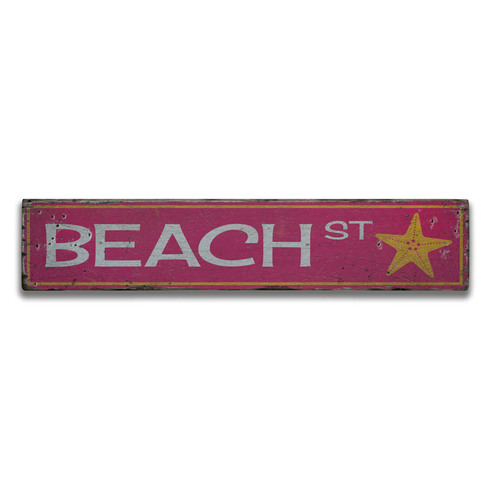 Beach Street Vintage Wood Sign