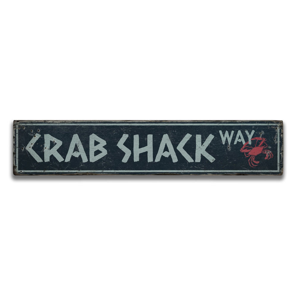 Crab Shack Way Vintage Wood Sign
