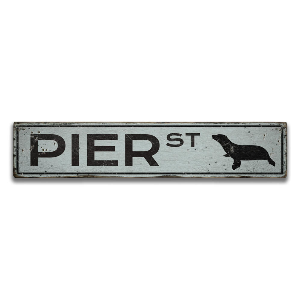 Pier Street Vintage Wood Sign
