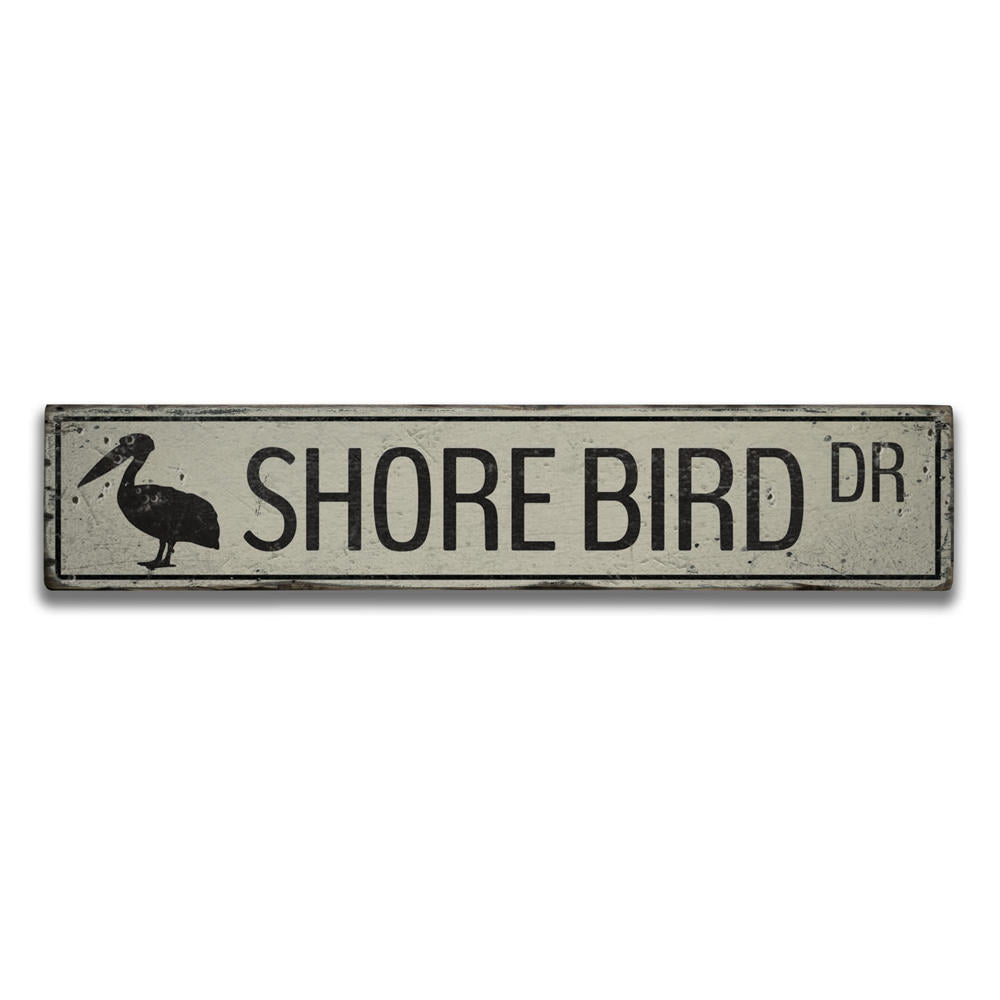 Shore Bird Drive Vintage Wood Sign