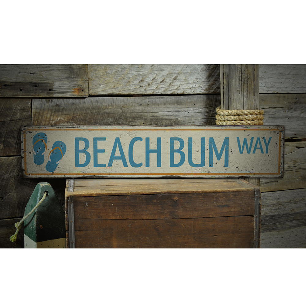Beach Bum Way Vintage Wood Sign