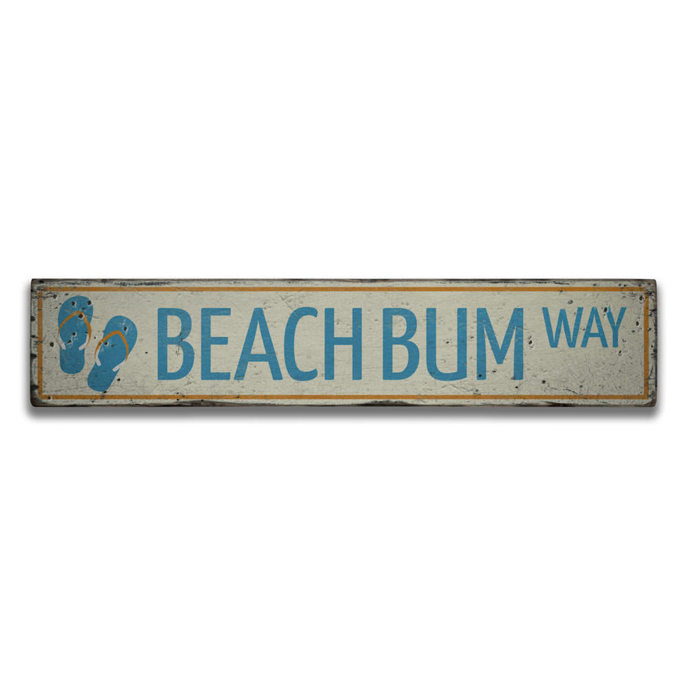 Beach Bum Way Vintage Wood Sign