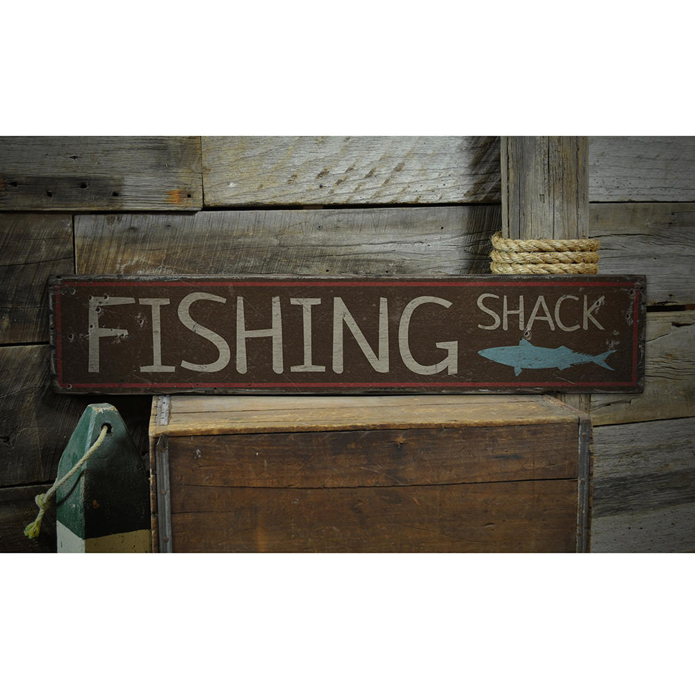 Fishing Shack Street Vintage Wood Sign
