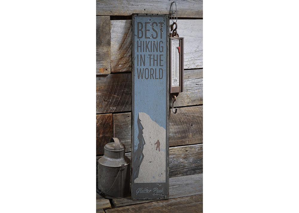 Best Hiking in the World Rustic Wood Sign