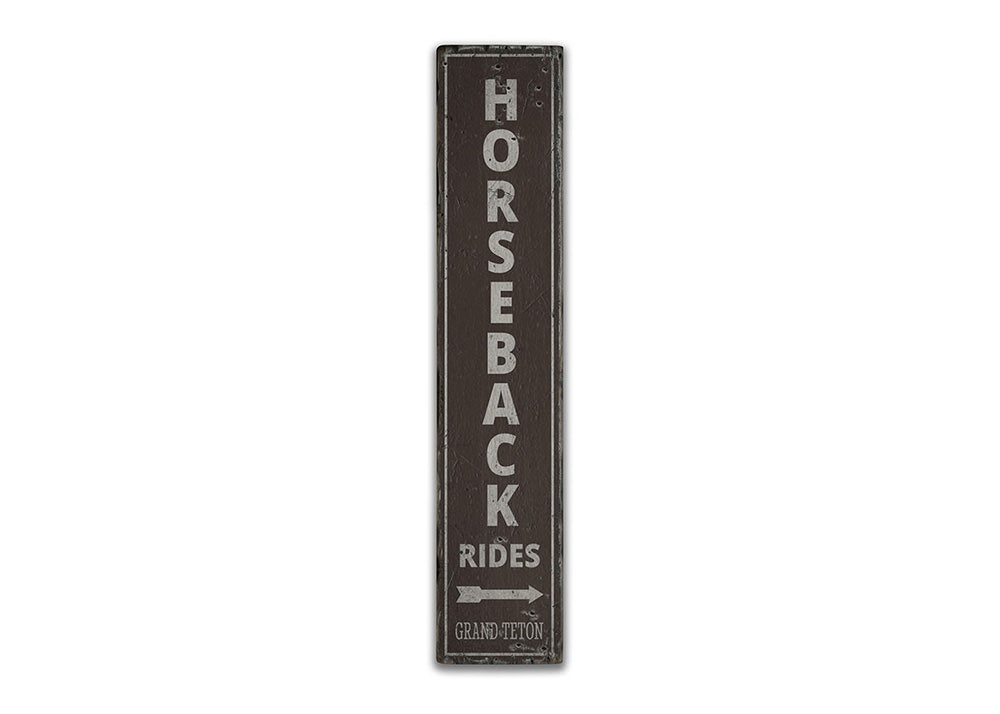 Horseback Rides Vertical Rustic Wood Sign