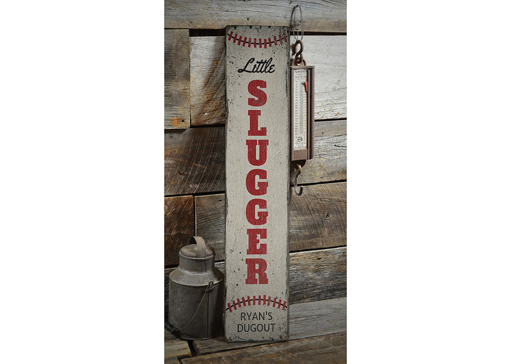 Little Slugger Rustic Wood Sign