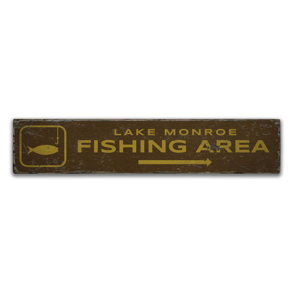 Fishing Area Vintage Wood Sign
