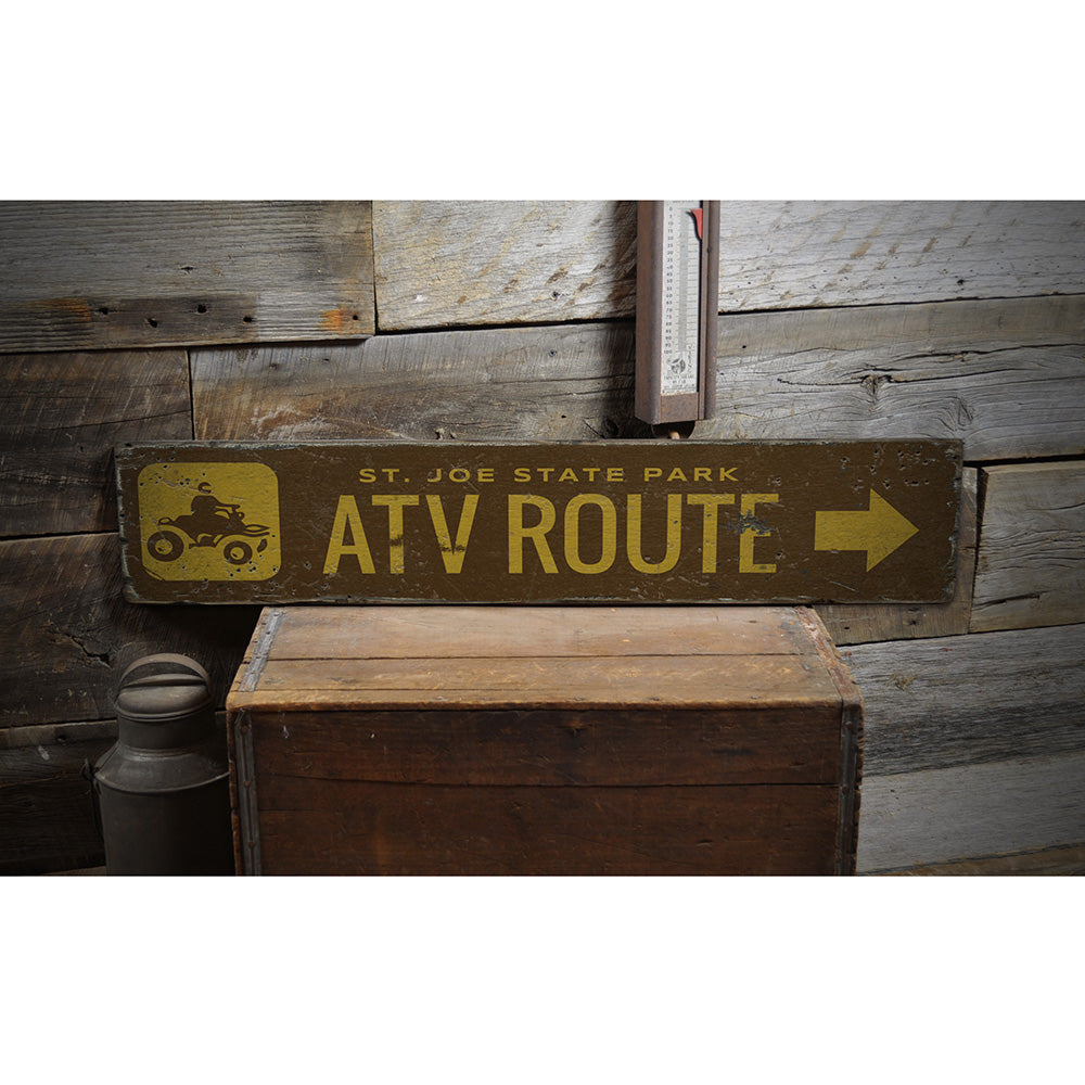 ATV Route Rustic Wood Sign