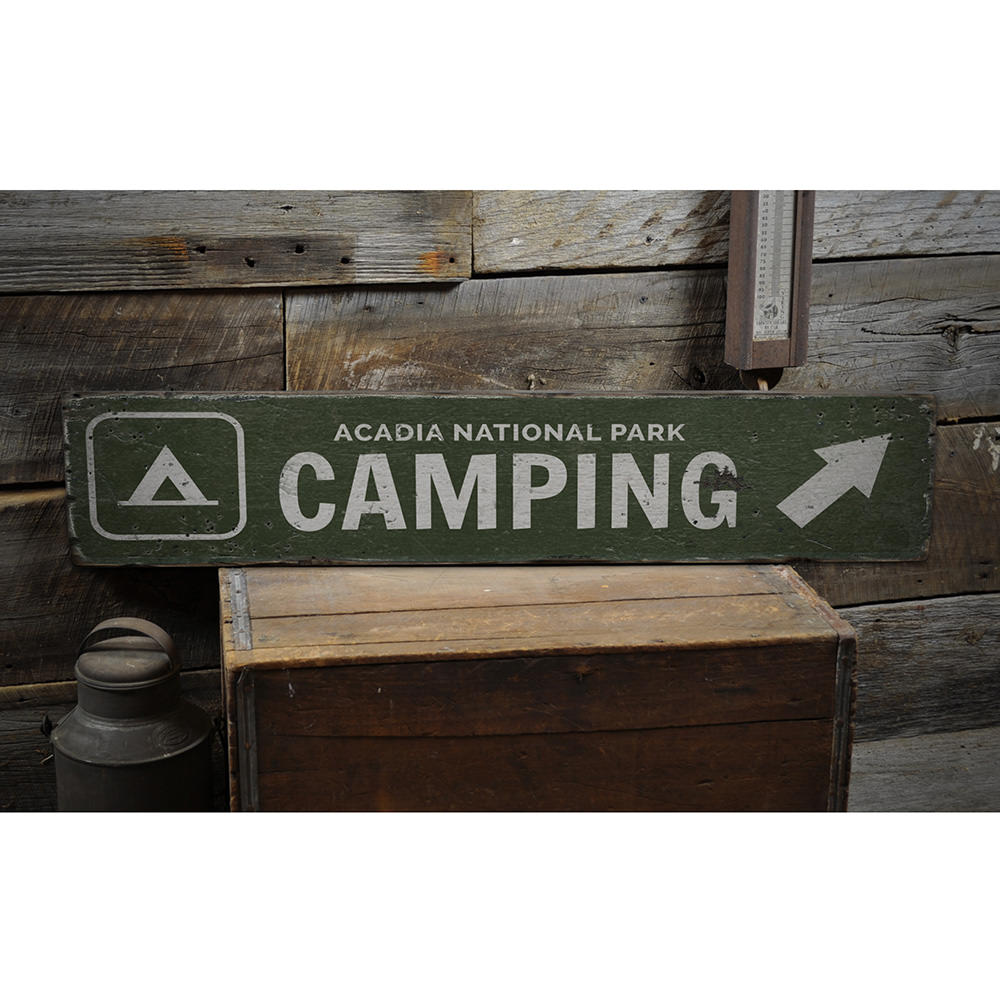 Camping Vintage Wood Sign