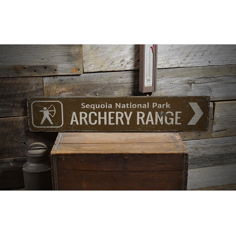Archery Range Rustic Wood Sign