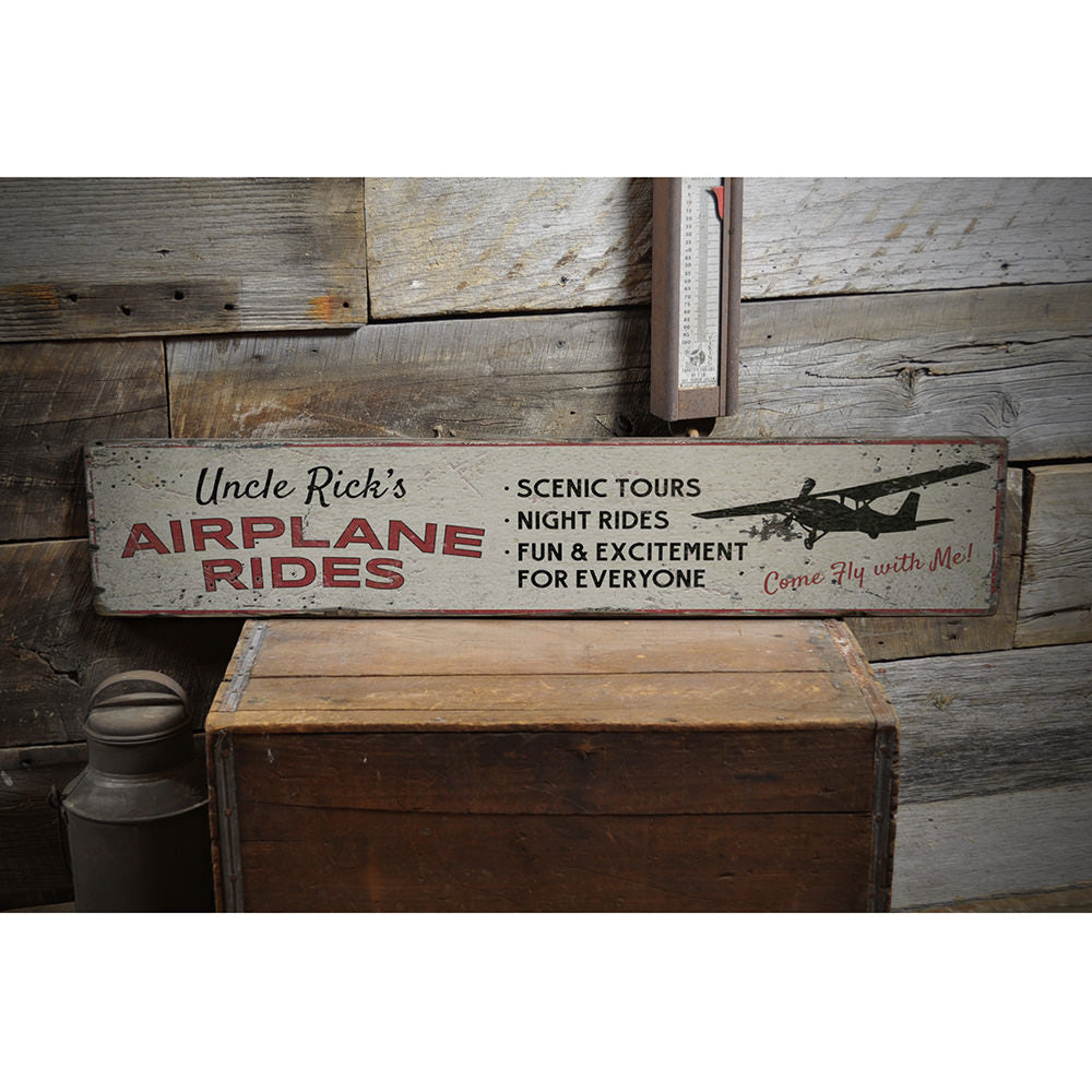 Airplane Rides Name Vintage Wood Sign