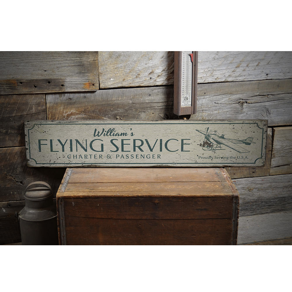 Flying Service Vintage Wood Sign