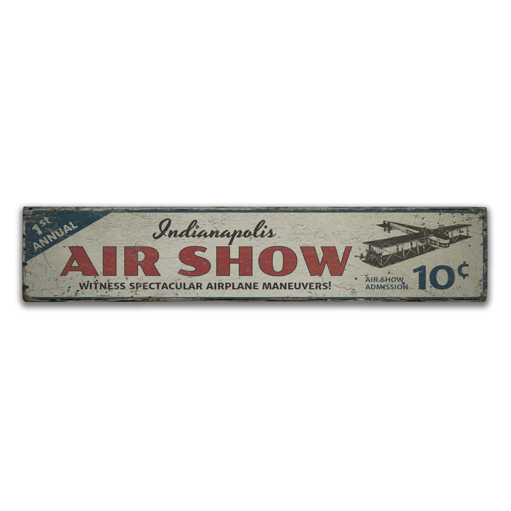 Air Show City Vintage Wood Sign