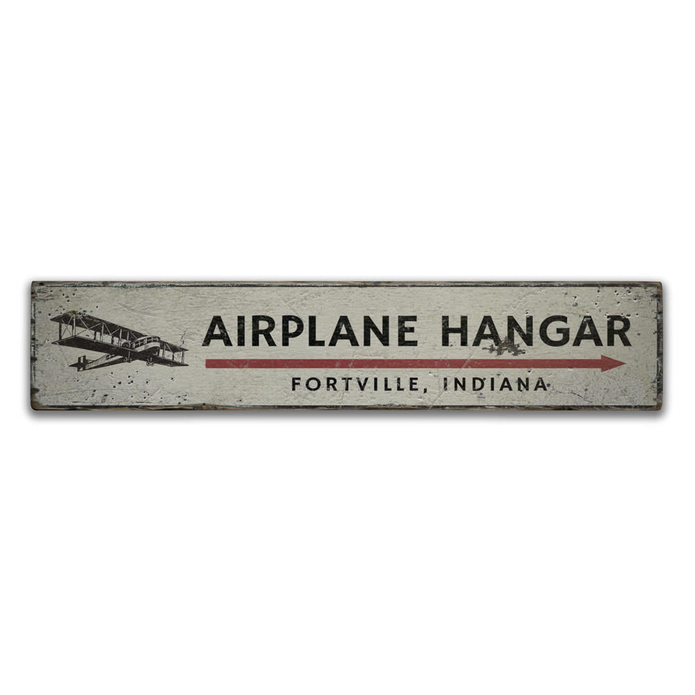 Airplane Hangar Vintage Wood Sign