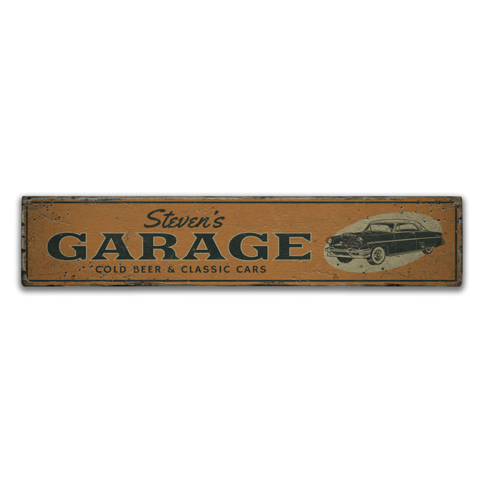 Cold Beer & Classic Cars Vintage Wood Sign