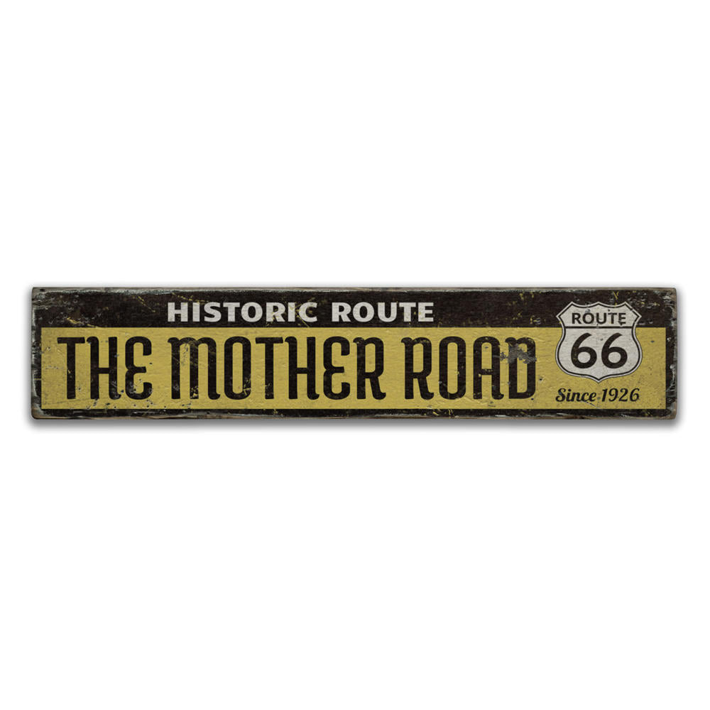 Mother Road Historic Route Vintage Wood Sign