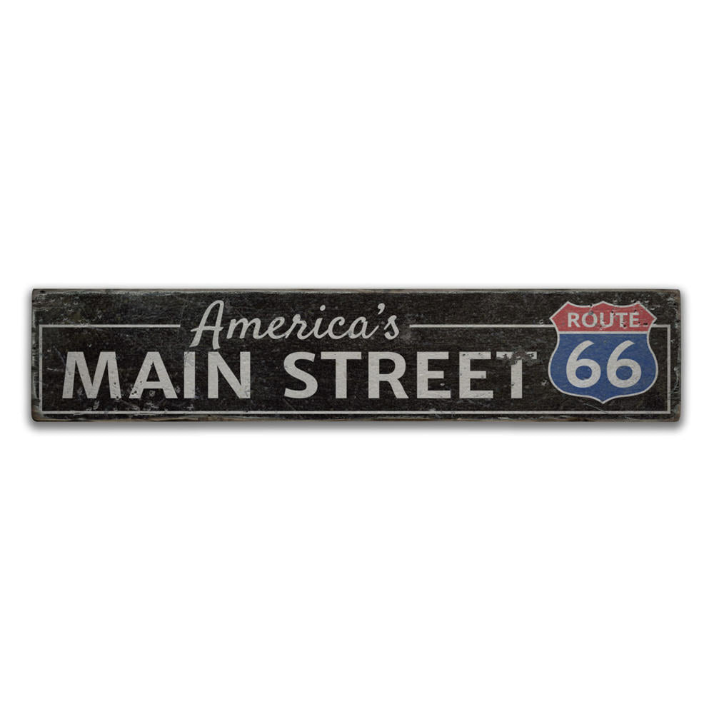 America's Main Street Route 66 Vintage Wood Sign